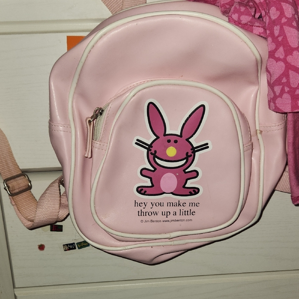 Y2k Perfect Condition Passtel Pink Cartoon Character Mini Backpack NWOT